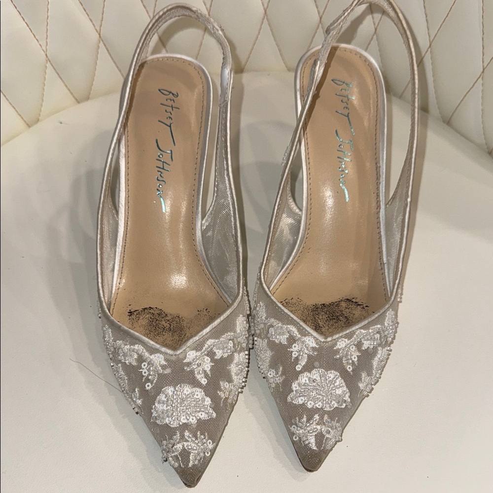 Betsey Johnson Silver Embellished Heels
